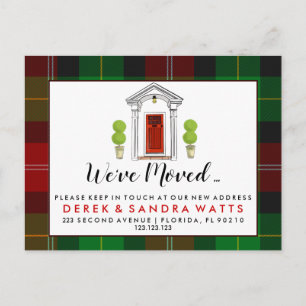 Carte Postale Faire-part porte avant rouge Changement d'adresse nous avons 