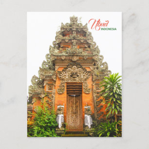 Carte Postale Faire-part Porte fleurie dans Ubud, Bali, Indonésie