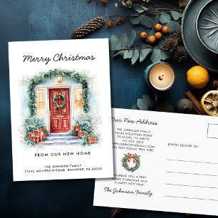 Carte Postale Faire-part Porte rouge Joyeux Noël de New Home