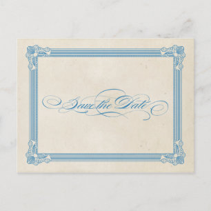 Carte Postale Faire-part Poster vintage rouge, blanc et bleu Enregistrer la