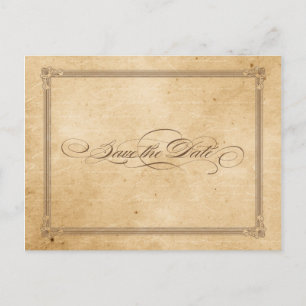 Carte Postale Faire-part Poster vintage Sepia Style Mariage Enregistrer la