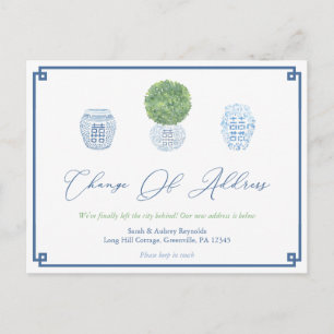 Carte Postale Faire-part Pots à gingembre en buis classiques Changement d'a