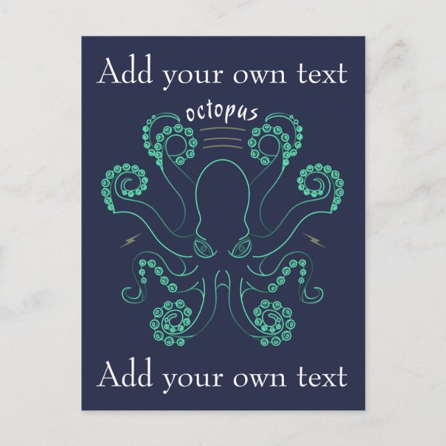 Carte Postale Faire-part Poulpe Céphalopode Tentacules (Devant)
