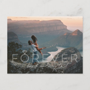 Carte Postale Faire-part Pour toujours a une belle sonorité   Engagement ph