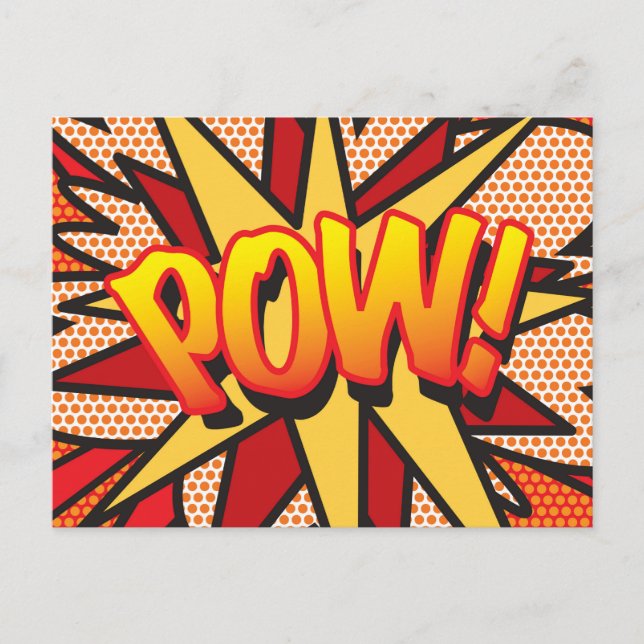 Carte Postale Faire-part POW Your Message Speech Buble Fun Retro (Devant)