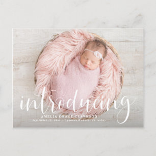 Carte Postale Faire-part Présentation de la naissance avec photo et superpo