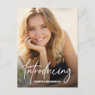 Carte Postale Faire-part Présentation de la photo personnalisée d'infirmièr