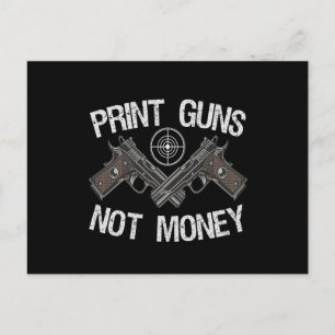 Carte Postale Faire-part Print Guns Pas d'argent Drôle Patriotic Guns amour