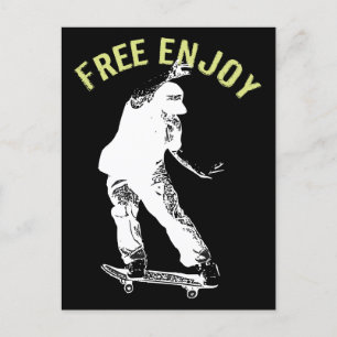 Carte Postale Faire-part Profitez du skateboard urbain rétro gratuit