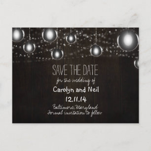 Carte Postale Faire-part Puces en bois rustique Enregistrer la date PostCar