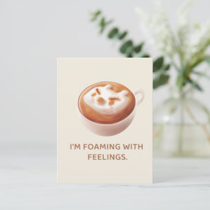 Carte Postale Faire-part Pun café : Iron T mousse avec des sentiments Art