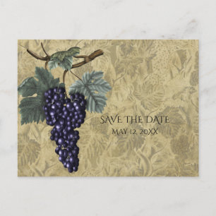 Carte Postale Faire-part Purple Grapes Vineyard Mariage Événement Enregistr
