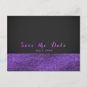 Carte Postale Faire-part Purple Grey Sequins de Glam moderne Enregistrer la