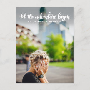 Carte Postale Faire-part Que l'aventure commence Manuscrit   Diplômé
