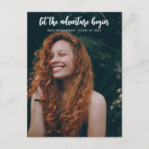 Carte Postale Faire-part Que l'aventure commence Script Moderne   Diplômé