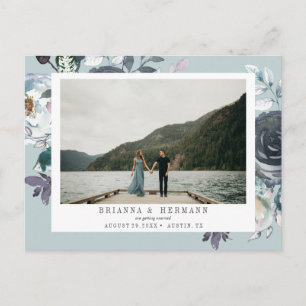 Carte Postale Faire-part Quelque chose de bleu PHOTO ENVOI SAVE THE DATE