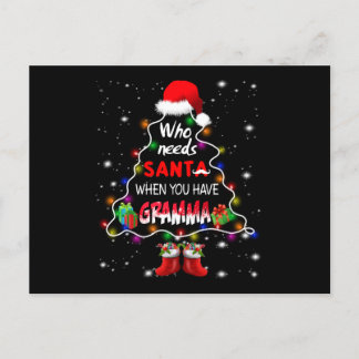 Carte Postale Faire-part Qui a besoin de santa quand on a mamie