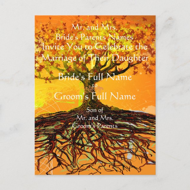 Carte Postale Faire-part Racines de l'amour (Devant)