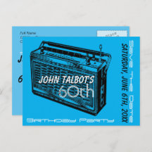 Radio vintage fête du 60e anniversaire Enregistrer