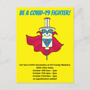 Carte Postale Faire-part Rappel de vaccination COVID-19