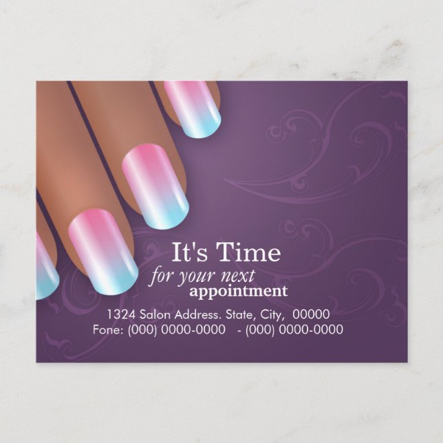 Carte Postale Faire-part Rappel Postcarrd de rendez-vous de manucure (Devant)