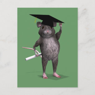 Carte Postale Faire-part Rat de graduation intelligent