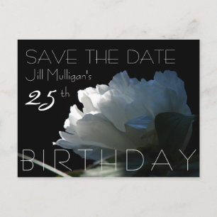 Carte Postale Faire-part Ray of Sunlight Peony 25th Birthday Enregistrer la