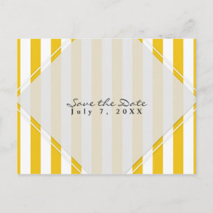 Carte Postale Faire-part Rayures jaunes et blanches Save the Date chic mode