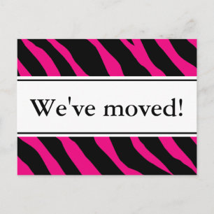 Carte Postale Faire-part Rayures mobiles modernes de zèbre de roses indien