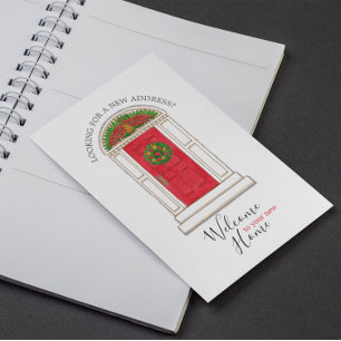 Carte Postale Faire-part Realtor Marketing Bienvenue chez vous Porte Rouge