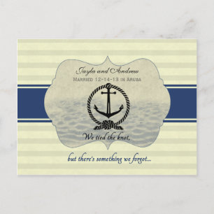 Carte Postale Faire-part Réception après mariage Enregistrer la date