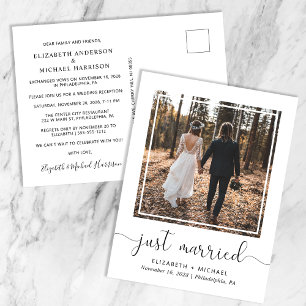 Carte Postale Faire-part Réception de mariage des jeunes mariés Photo