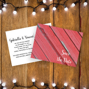 Carte Postale Faire-part Red Barn Wood Ranch Mariage Enregistrer la date
