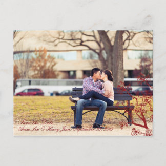 Carte Postale Faire-part Red Cherry Blossom Mariage oriental Enregistrer la