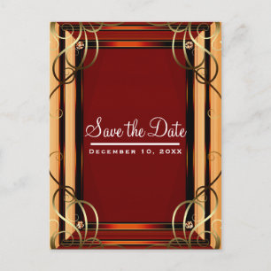 Carte Postale Faire-part Red & Gold Elegant Company Entreprise Enregistrer 