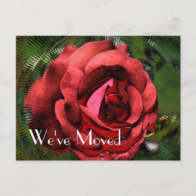 Carte Postale Faire-part Red Rose Flower Design Nouvelle adresse (Devant)