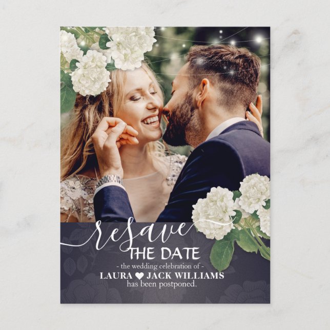 Carte Postale Faire-part Réinitialiser la date de report Mariage reprogramm (Devant)