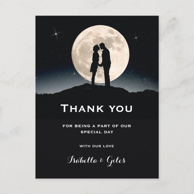 Carte Postale Faire-part Remerciement de mariage Over the Moon Wedding (Devant)