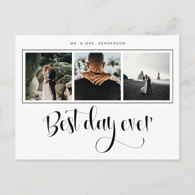 Carte Postale Faire-part Remerciement de photo de mariage (Devant)