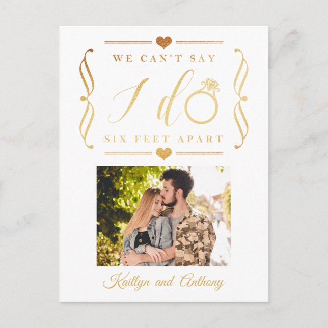 Carte Postale Faire-part Remise du Mariage de Six Pieds Horaire Changement  (Devant)