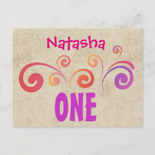 Carte Postale Faire-part Remous colorés A07C3 d'un anniversaire d'an ęr