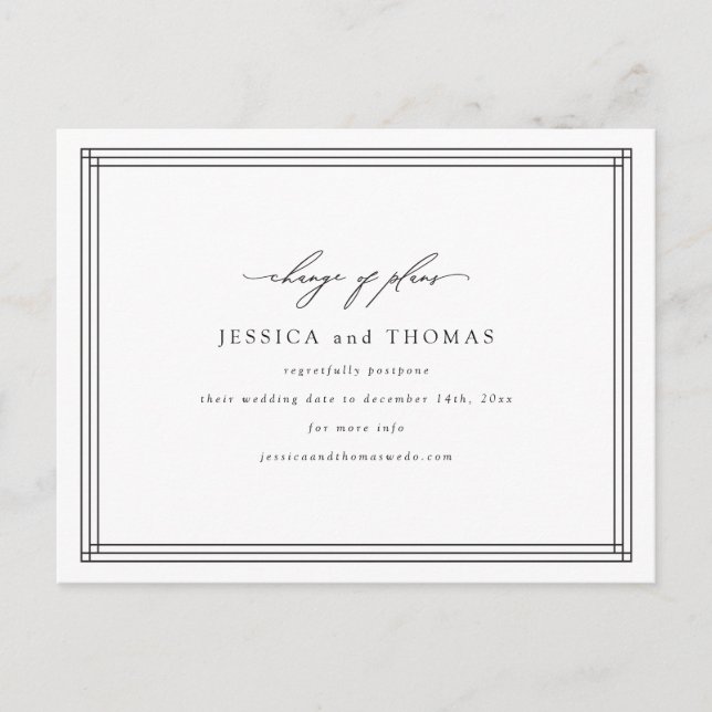 Carte Postale Faire-part Remplacement du Mariage de fenêtre Chic Modifier l (Devant)