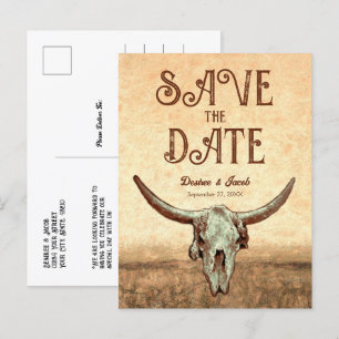 Carte Postale Faire-part Rendez-vous Western Rustique Campagne Rodeo Enregi