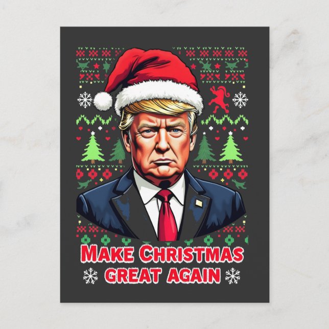Carte Postale Faire-part Rendre Noël super à nouveau laid Noël Sweat trump (Devant)