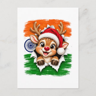 Carte Postale Faire-part Renneau de Noël indien
