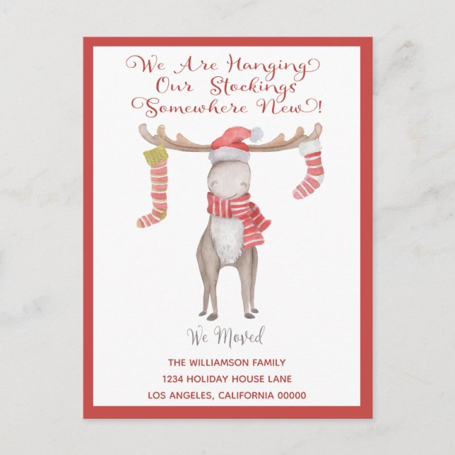 Carte Postale Faire-part Rennes de Noël Nous avons déménagé Déménagement de (Devant)