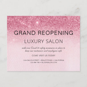 Carte Postale Faire-part Réouverture grandiose du Salon de coiffure Glam Gl