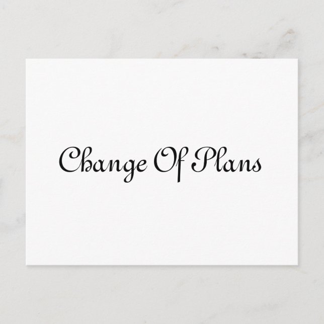 Carte Postale Faire-part Report de mariage à script élégant simple  (Devant)