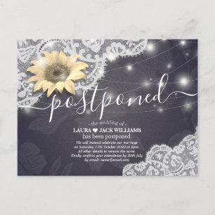 Carte Postale Faire-part Report de mariage Changement de date Tournesols