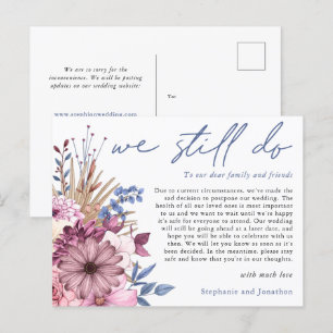 Carte Postale Faire-part Report de mariage Nous nous marierons quand même S